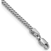 14K White Gold 7" 1.5mm Franco Chain Bracelet with Lobster Clasp by Oro Pregiato
