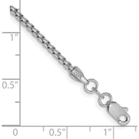 14K White Gold 7" 1.75mm Semi-Solid Round Box Chain Bracelet with Lobster Clasp by Oro Pregiato