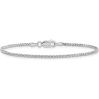 14K White Gold 7" 1.7mm Spiga Bracelet with Lobster Clasp - Polished White Gold Finish by Oro Pregiato