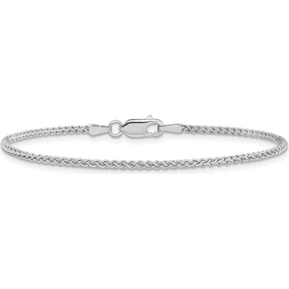 14K White Gold 7" 1.7mm Spiga Bracelet with Lobster Clasp - Polished White Gold Finish by Oro Pregiato