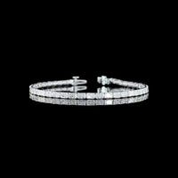 14K White Gold 7.21 Carat East-West Radiant Cut Lab Diamond Tennis Bracelet - 41 Stones with E-F Color VS Clarity - Covaloro Fine Jewelry