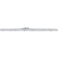 14K White Gold 7.25" Bezel Set Diamond Tennis Bracelet - 3.25 Carat Total Diamond Weight