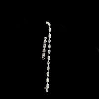 14K White Gold 7.25-Inch Mixed Shape Station Bracelet with Pear, Oval, and Radiant Lab-Grown Diamonds - 9.92 Carat Total Weight - Covaloro Fine Jewelry