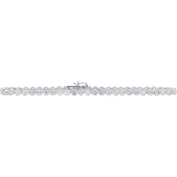 14K White Gold 7.25 Inch Tennis Bracelet with 4-Prong Set Round Diamonds - 3.25 Carat Total Diamond Weight