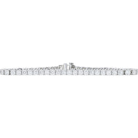 14K White Gold 7.25 Inch Tennis Bracelet with Prong-Set Lab Grown Round Diamonds - 6.75 Carat Total Diamond Weight