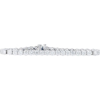 14K White Gold 7.25-Inch Tennis Bracelet with Prong-Set Round Lab-Grown Diamonds - 12.00 Carat Total Diamond Weight