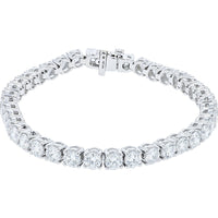 14K White Gold 7.25-Inch Tennis Bracelet with Prong-Set Round Lab-Grown Diamonds - 12.00 Carat Total Diamond Weight