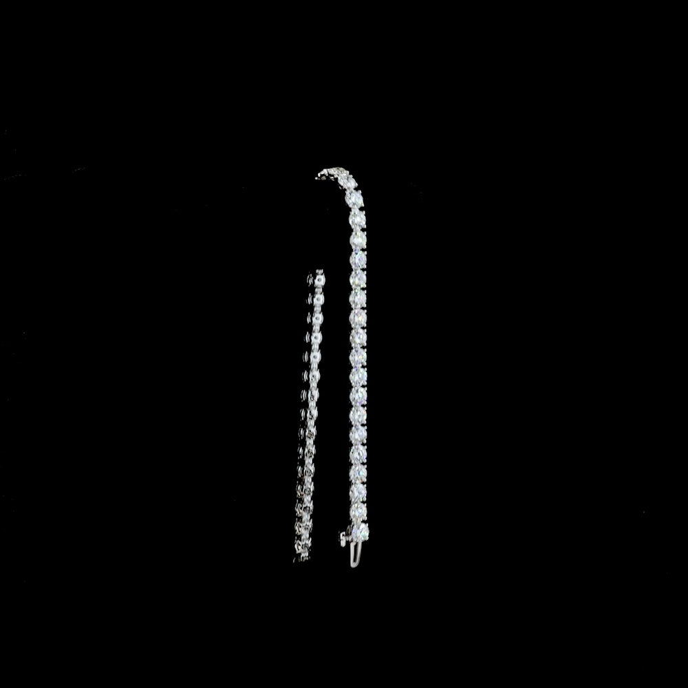14K White Gold 7.25" Tennis Bracelet with 43 Prong-Set Round Lab Diamonds - 9.39 Carat Total Weight, E-F Color VS1 Clarity - Covaloro Fine Jewelry