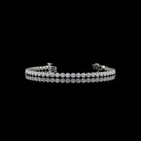 14K White Gold 7.25" Tennis Bracelet with 47 Bezel-Prong Set Round Natural Diamonds - 1.82 Carats Total Diamond Weight - Covaloro Fine Jewelry