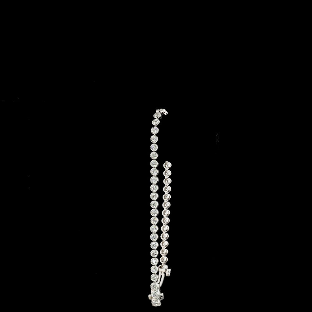14K White Gold 7.25" Tennis Bracelet with 47 Bezel-Prong Set Round Natural Diamonds - 1.82 Carats Total Diamond Weight - Covaloro Fine Jewelry