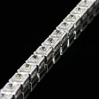 14K White Gold 7.25" Tennis Bracelet with East-West Bezel Set Radiant Cut Lab Diamonds - 5.01 Carat Total Weight (E-F VS2) - Covaloro Fine Jewelry