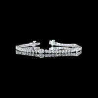 14K White Gold 7.25" Tennis Bracelet with East-West Oval and Round Lab Grown Diamonds - 5.28 Carat Total Weight - Covaloro Fine Jewelry