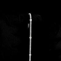 14K White Gold 7.25" Tennis Bracelet with East-West Oval and Round Lab Grown Diamonds - 5.28 Carat Total Weight - Covaloro Fine Jewelry