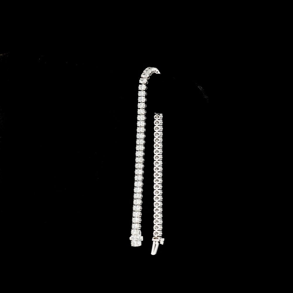 14K White Gold 7.25" Tennis Bracelet with Prong Set Oval Lab Diamonds - 6.04 Carat Total Weight (E-F Color, VS Clarity) - Covaloro Fine Jewelry