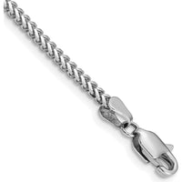 14K White Gold 7" 2mm Franco Chain Bracelet with Lobster Clasp by Oro Pregiato