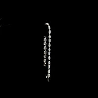 14K White Gold 7.36 Carats East-West Mixed Shape Tennis Bracelet with Bezel Set Lab Diamonds - Emerald, Marquise & Oval Cuts, E-F VS Clarity - Covaloro Fine Jewelry