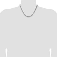 14K White Gold 7.3mm Semi-Solid Miami Cuban Chain Necklace - 18 Inches by Oro Pregiato