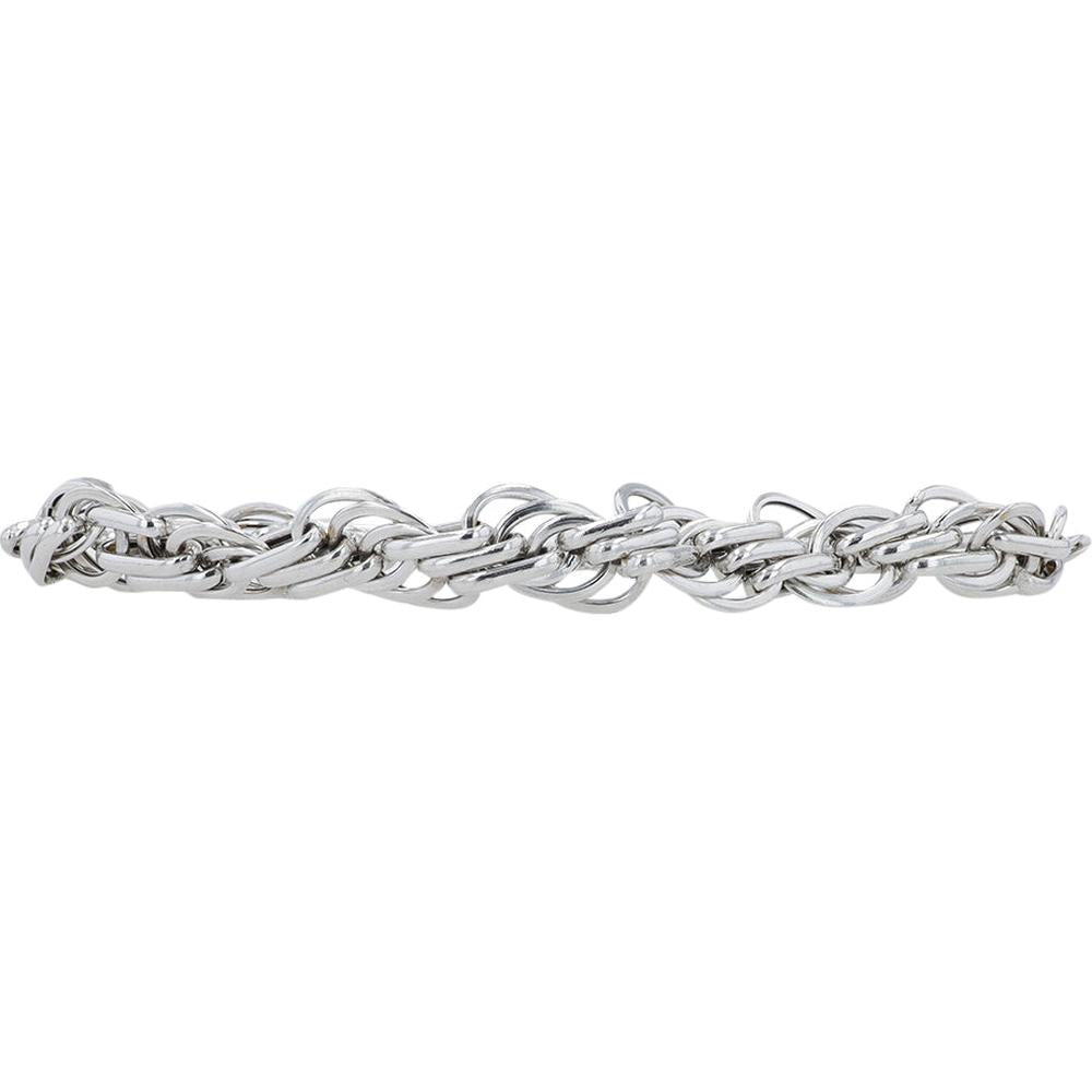 14K White Gold 7.5" Fancy Link Bracelet - 7.45 Gram Total Weight