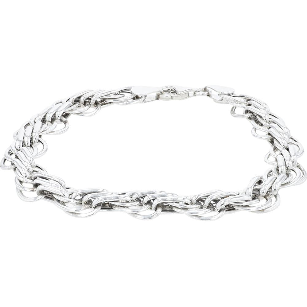 14K White Gold 7.5" Fancy Link Bracelet - 7.45 Gram Total Weight