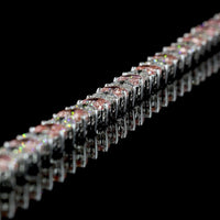 14K White Gold 7.5" Heart Shaped Tennis Bracelet with Alternating Fancy Vivid Pink and White Lab Diamonds - 11.42 Carat Total Diamond Weight - Covaloro Fine Jewelry