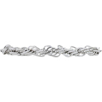 14K White Gold 7.5 - Inch Interlaced Chain Bracelet - 7.45g Total Weight
