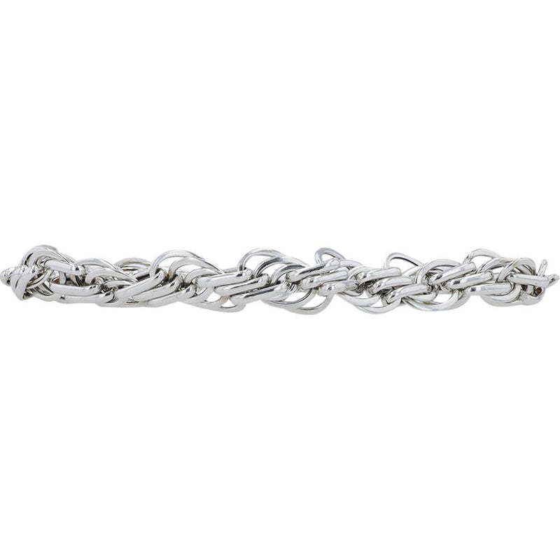 14K White Gold 7.5 - Inch Interlaced Chain Bracelet - 7.45g Total Weight