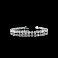 14K White Gold 7.5-Inch Tennis Bracelet with 36 Round Brilliant Cut Lab Diamonds - 13.61 Carat Total Weight, E-F Color VS Clarity - Covaloro Fine Jewelry