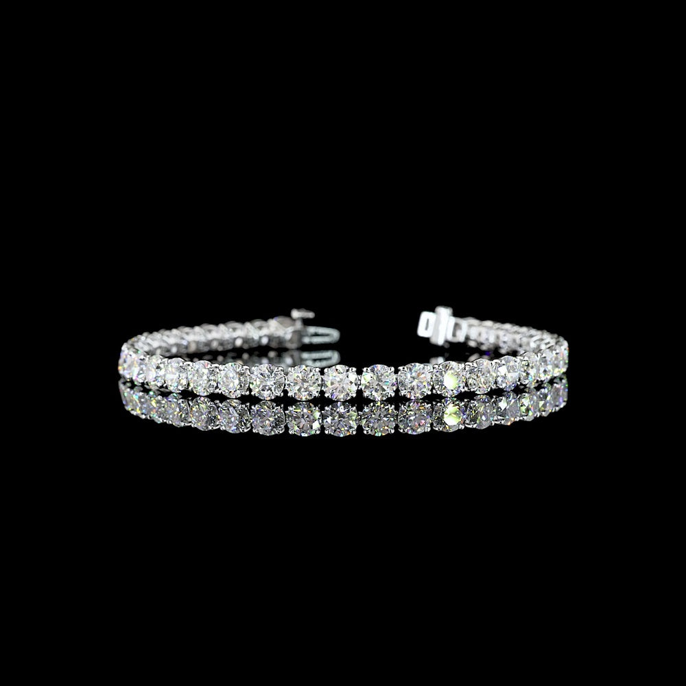 14K White Gold 7.5-Inch Tennis Bracelet with 36 Round Brilliant Cut Lab Diamonds - 13.61 Carat Total Weight, E-F Color VS Clarity - Covaloro Fine Jewelry