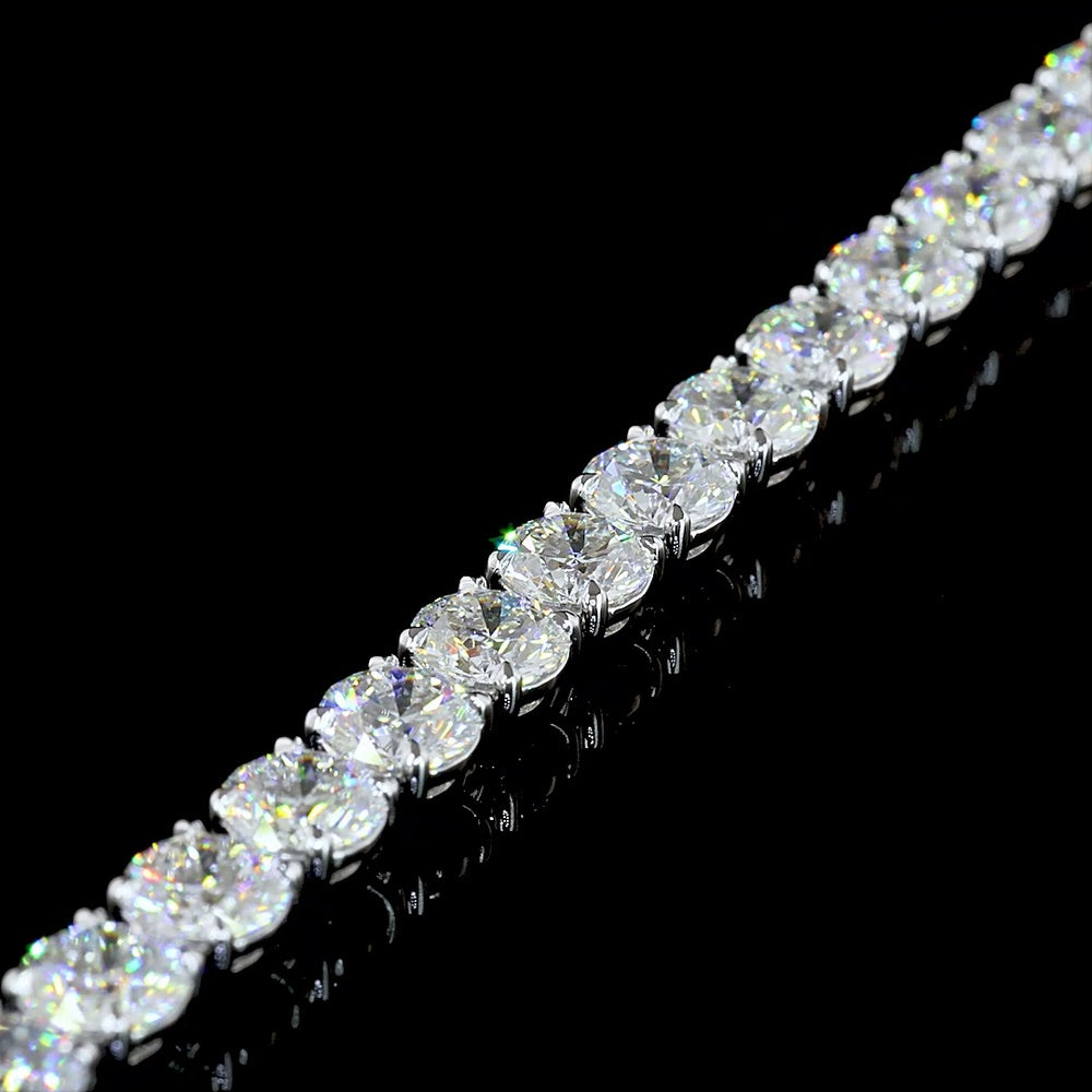 14K White Gold 7.5-Inch Tennis Bracelet with 36 Round Brilliant Cut Lab Diamonds - 13.61 Carat Total Weight, E-F Color VS Clarity - Covaloro Fine Jewelry