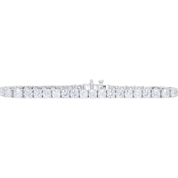14K White Gold 7.5 Inch Tennis Bracelet with 4-Prong Set Round Lab Grown Diamonds - 14.00 Carat Total Diamond Weight