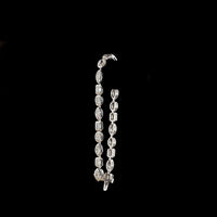 14K White Gold 7.5-Inch Tennis Bracelet with Bezel Set East-West Emerald, Marquise, and Oval Lab Diamonds - 9.87 Carats Total Diamond Weight - Covaloro Fine Jewelry