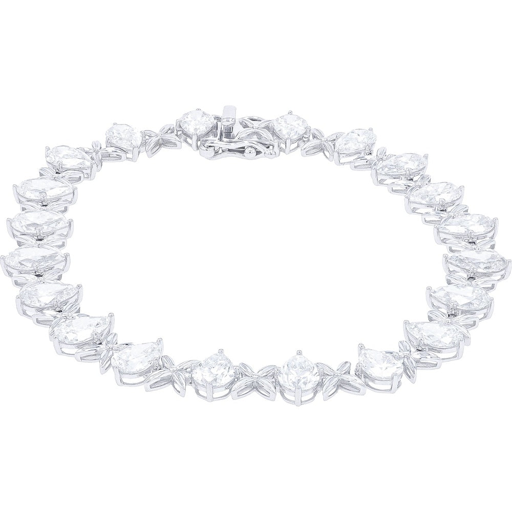 14K White Gold 7.5-Inch Tennis Bracelet with Prong-Set Lab Grown Diamonds - 10.50 Carat Total Diamond Weight