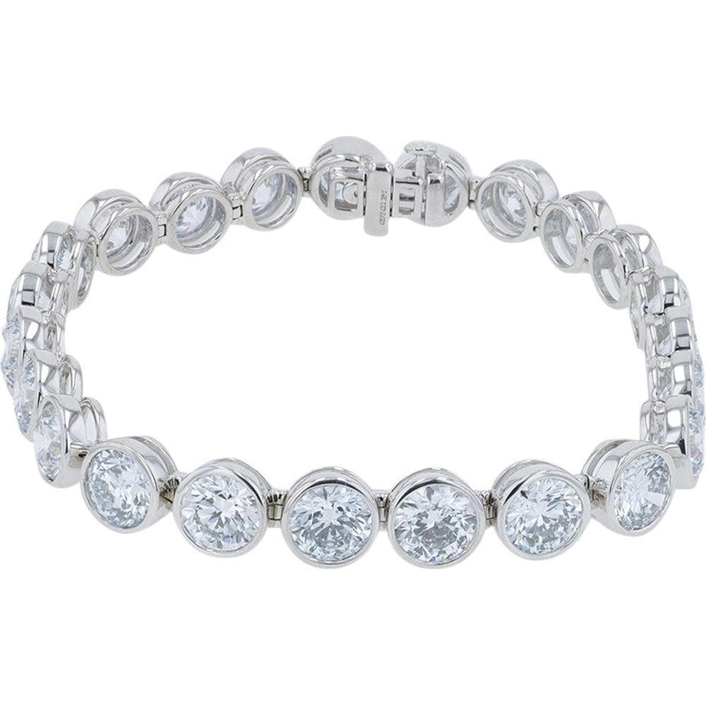 14K White Gold 7.5 Inch Tennis Bracelet with Round Brilliant Lab Grown Diamonds - 23.00 Carat Total Diamond Weight