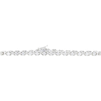 14K White Gold 7.5 Inch Twisted Tennis Bracelet with Prong-Set Round Diamonds - 3.00 Carat Total Diamond Weight
