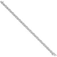14K White Gold 7.5" Infinity Link Bracelet with Round Diamonds - 1/2 Carats Total Diamond Weight by Monteluci Fine Jewelry
