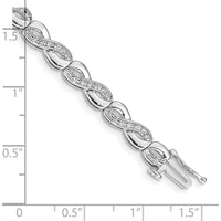 14K White Gold 7.5" Infinity Link Bracelet with Round Diamonds - 1/2 Carats Total Diamond Weight by Monteluci Fine Jewelry
