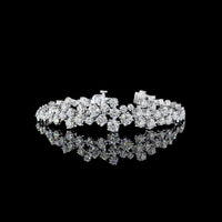 14K White Gold 7.5" Special Bracelet with Prong Set Round Brilliant Lab Diamonds - 9.31 Carat Total Diamond Weight - Covaloro Fine Jewelry