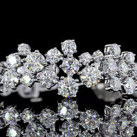 14K White Gold 7.5" Special Bracelet with Prong Set Round Brilliant Lab Diamonds - 9.31 Carat Total Diamond Weight - Covaloro Fine Jewelry