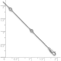 14K White Gold 7" 5-Station Bracelet with Bezel-Set Diamonds - 1/8 Carat Total Diamond Weight by Oro Pregiato