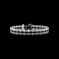 14K White Gold 7.5" Station Line Tennis Bracelet with 5.80 Carats of Round Cut Lab Grown Diamonds (E-F, VS1) - Covaloro Fine Jewelry
