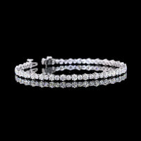 14K White Gold 7.5" Station Line Tennis Bracelet with 62 Brilliant Cut Lab Diamonds - 4.75 Carats Total Diamond Weight - Covaloro Fine Jewelry