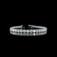 14K White Gold 7.5" Tennis Bracelet with 14.49 Carats Round Brilliant and Marquise Cut Lab Diamonds in Prong Setting - Covaloro Fine Jewelry