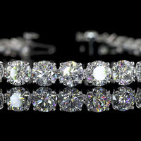 14K White Gold 7.5" Tennis Bracelet with 14.49 Carats Round Brilliant and Marquise Cut Lab Diamonds in Prong Setting - Covaloro Fine Jewelry