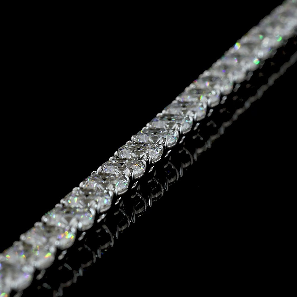 14K White Gold 7.5" Tennis Bracelet with 14.49 Carats Round Brilliant and Marquise Cut Lab Diamonds in Prong Setting - Covaloro Fine Jewelry