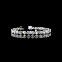 14K White Gold 7.5" Tennis Bracelet with 29 Round Brilliant and 4 Marquise Cut Lab Diamonds - 19.69 Carat Total Weight - Covaloro Fine Jewelry