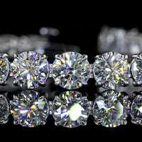 14K White Gold 7.5" Tennis Bracelet with 29 Round Brilliant and 4 Marquise Cut Lab Diamonds - 19.69 Carat Total Weight - Covaloro Fine Jewelry