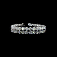 14K White Gold 7.5" Tennis Bracelet with 30 Prong Set Round Brilliant Cut Lab Diamonds - 21.58 Total Carat Weight - Covaloro Fine Jewelry