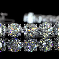 14K White Gold 7.5" Tennis Bracelet with 30 Prong Set Round Brilliant Cut Lab Diamonds - 21.58 Total Carat Weight - Covaloro Fine Jewelry