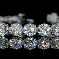 14K White Gold 7.5" Tennis Bracelet with 31 Prong-Set Round Lab Diamonds - 16.02 Carat Total Weight, E-F Color VS1 Clarity - Covaloro Fine Jewelry