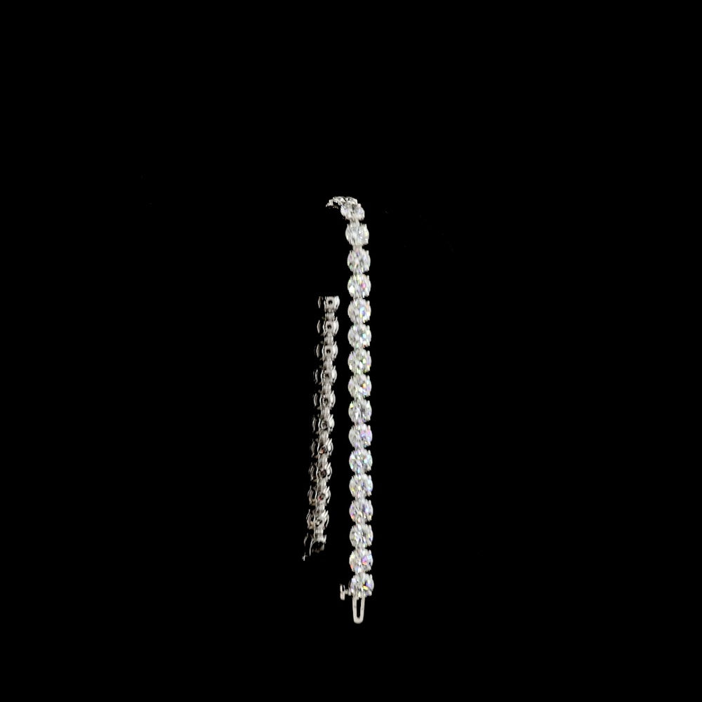 14K White Gold 7.5" Tennis Bracelet with 31 Prong-Set Round Lab Diamonds - 16.02 Carat Total Weight, E-F Color VS1 Clarity - Covaloro Fine Jewelry